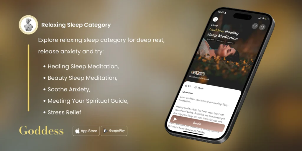 sleep meditation category in goddess